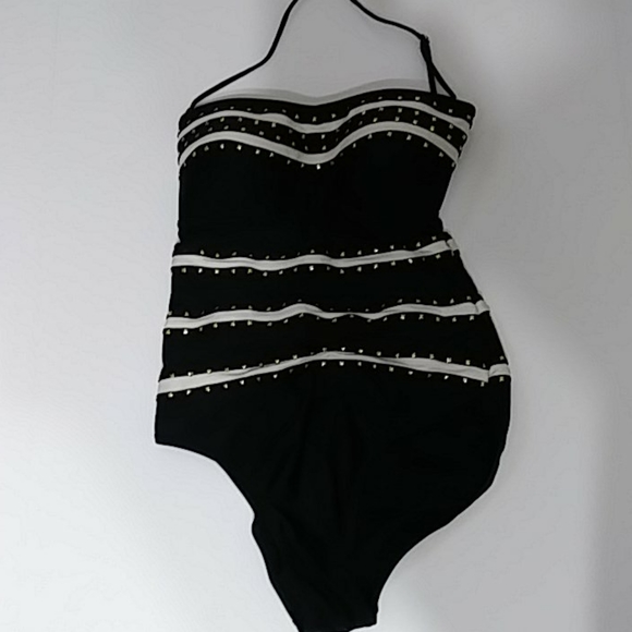 Jessica Black/white 1-piece swimsuit Sz not label - Picture 1 of 6